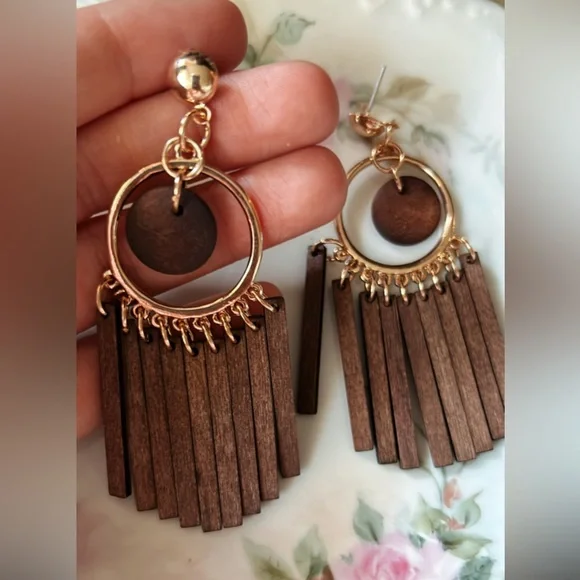 Boho statement earrings A55 - Picture 2 of 4